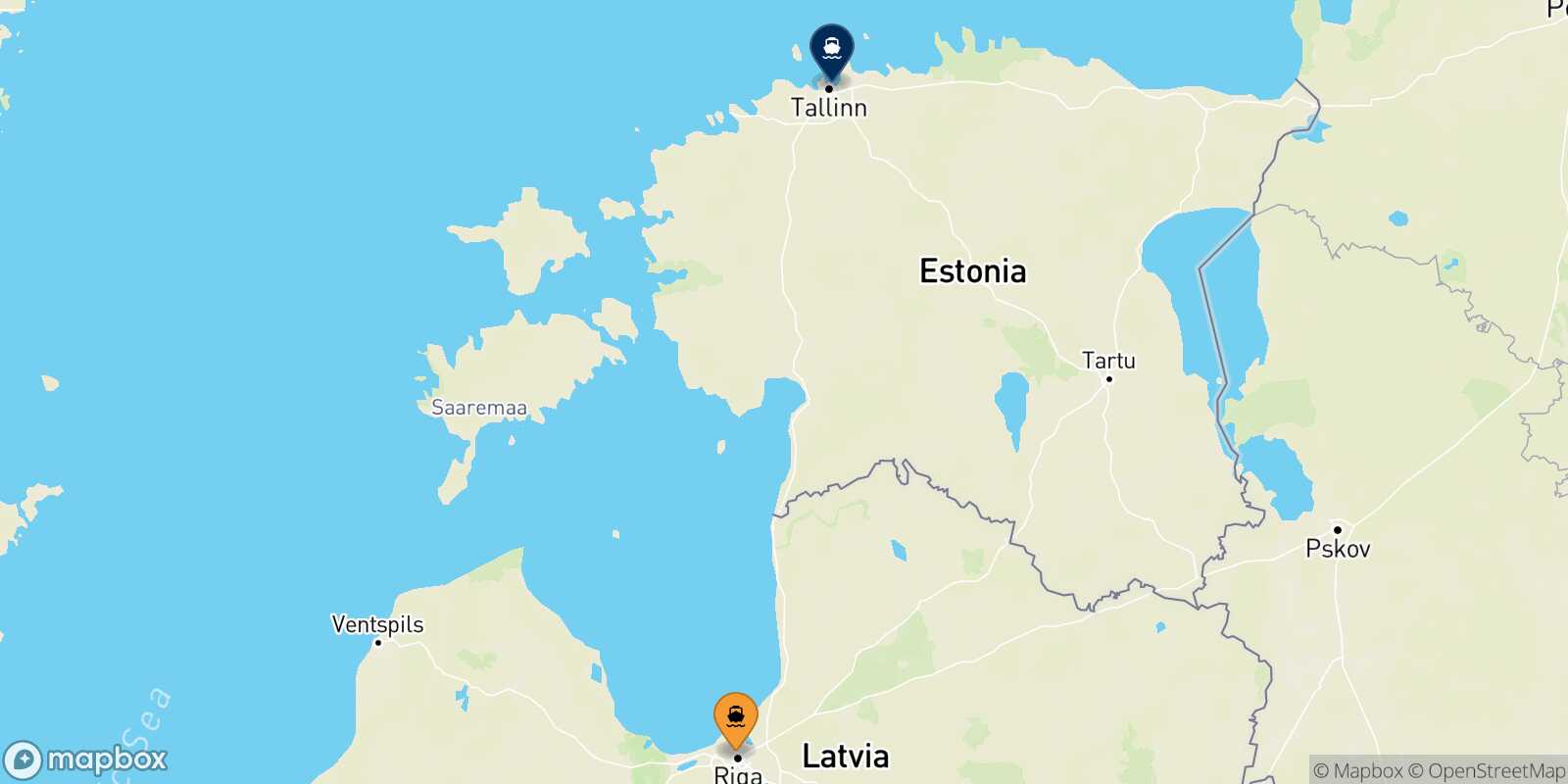 Carte des traverséesRiga Tallinn