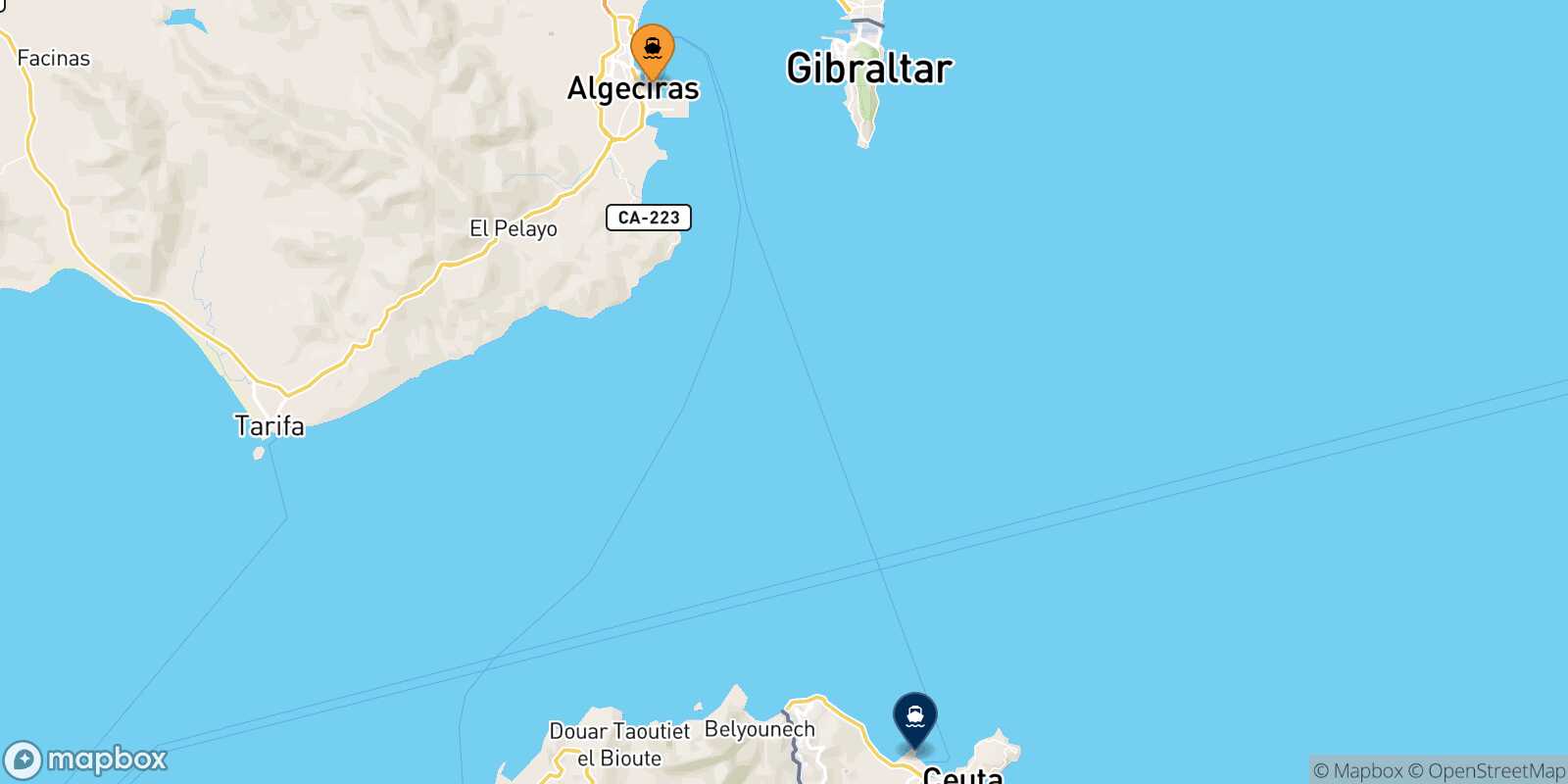 Carte des ports  Ceuta