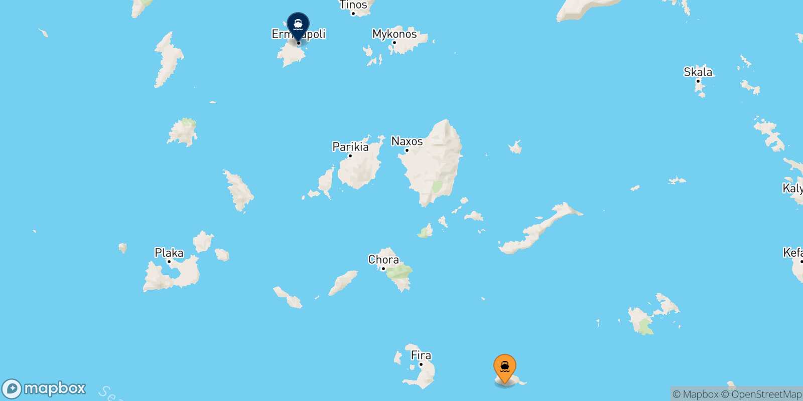Carte des traverséesAnafi Syros