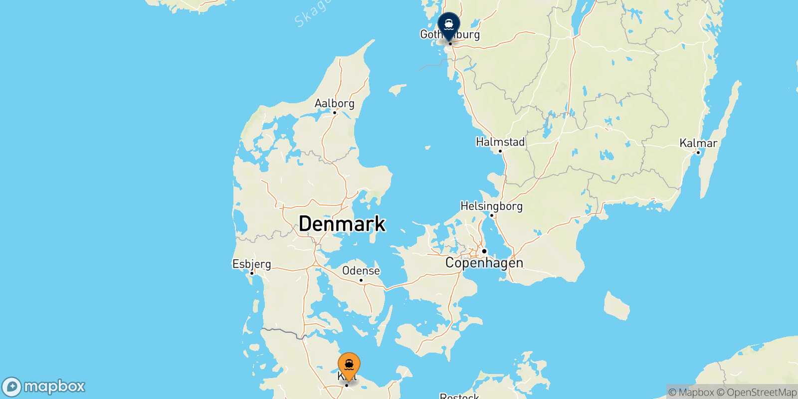 Carte des traverséesKiel Goteborg