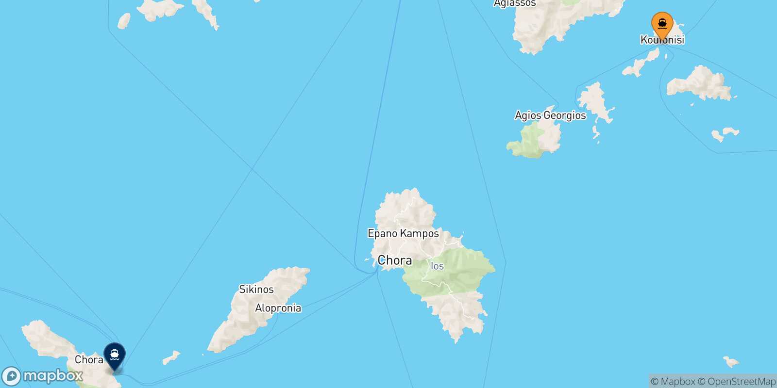 Carte des traverséesKoufonissi Folegandros