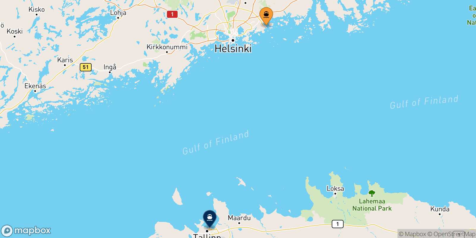 Carte des traverséesVuosaari Tallinn
