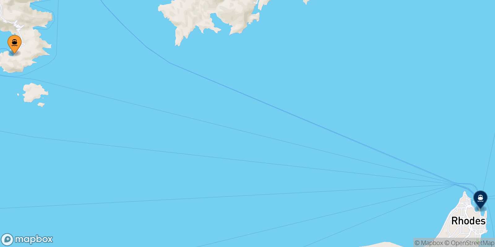 Carte des traverséesPanormitis (Symi) Rhodes