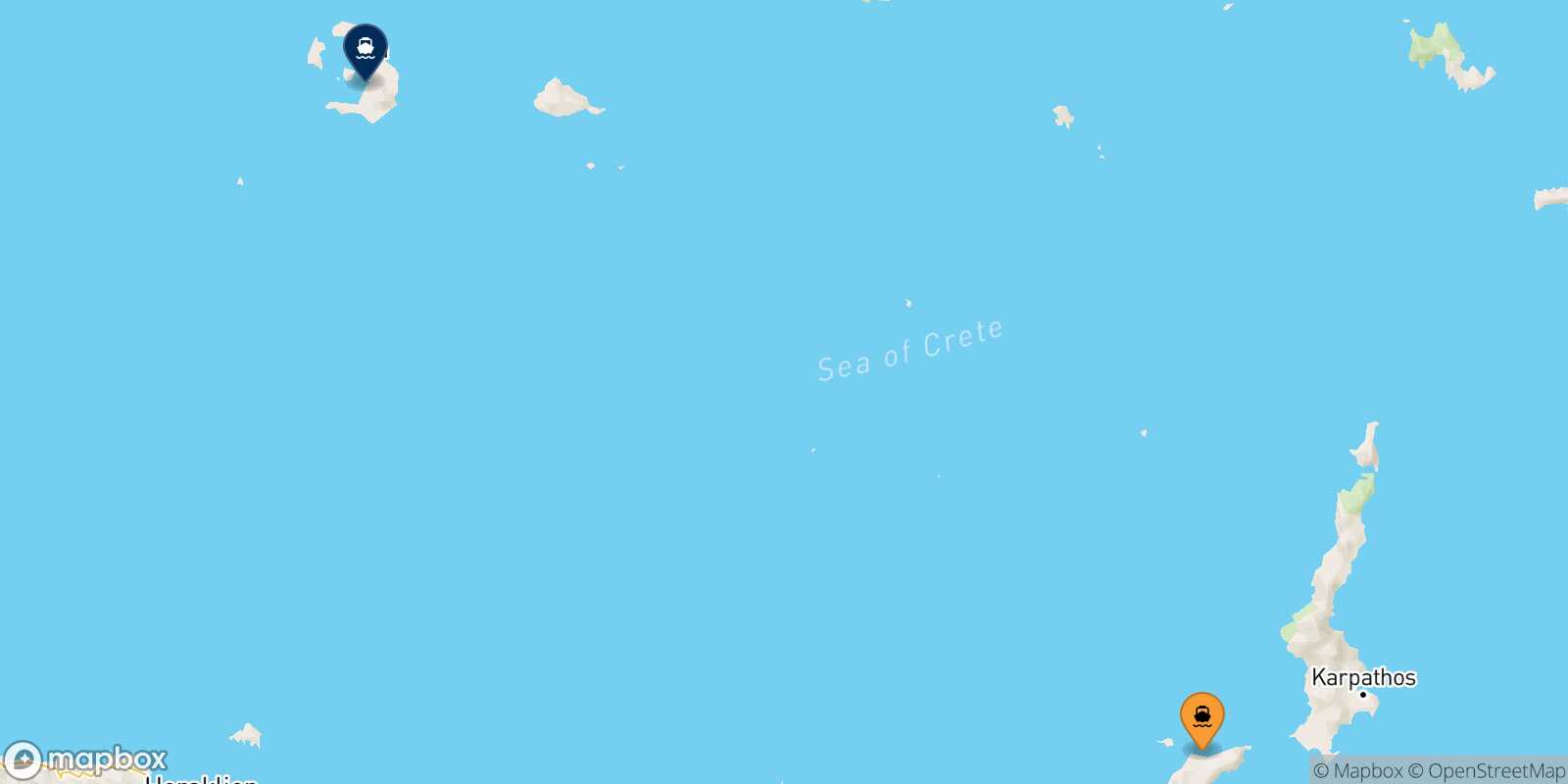 Carte des traverséesKassos Thera (Santorin)