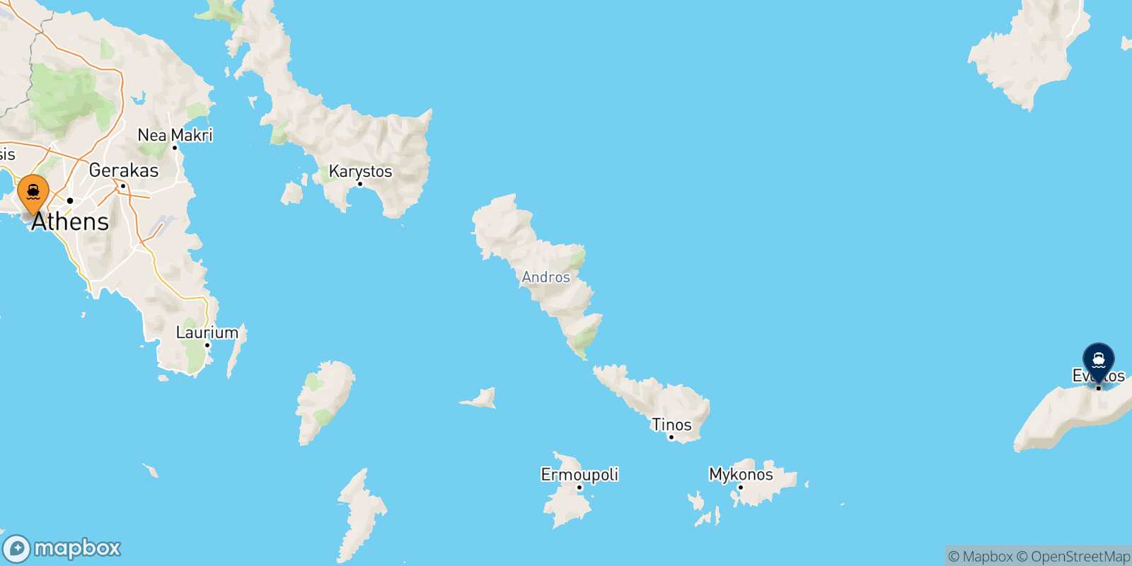 Carte des traverséesLe Piree Evdilos (Ikaria)