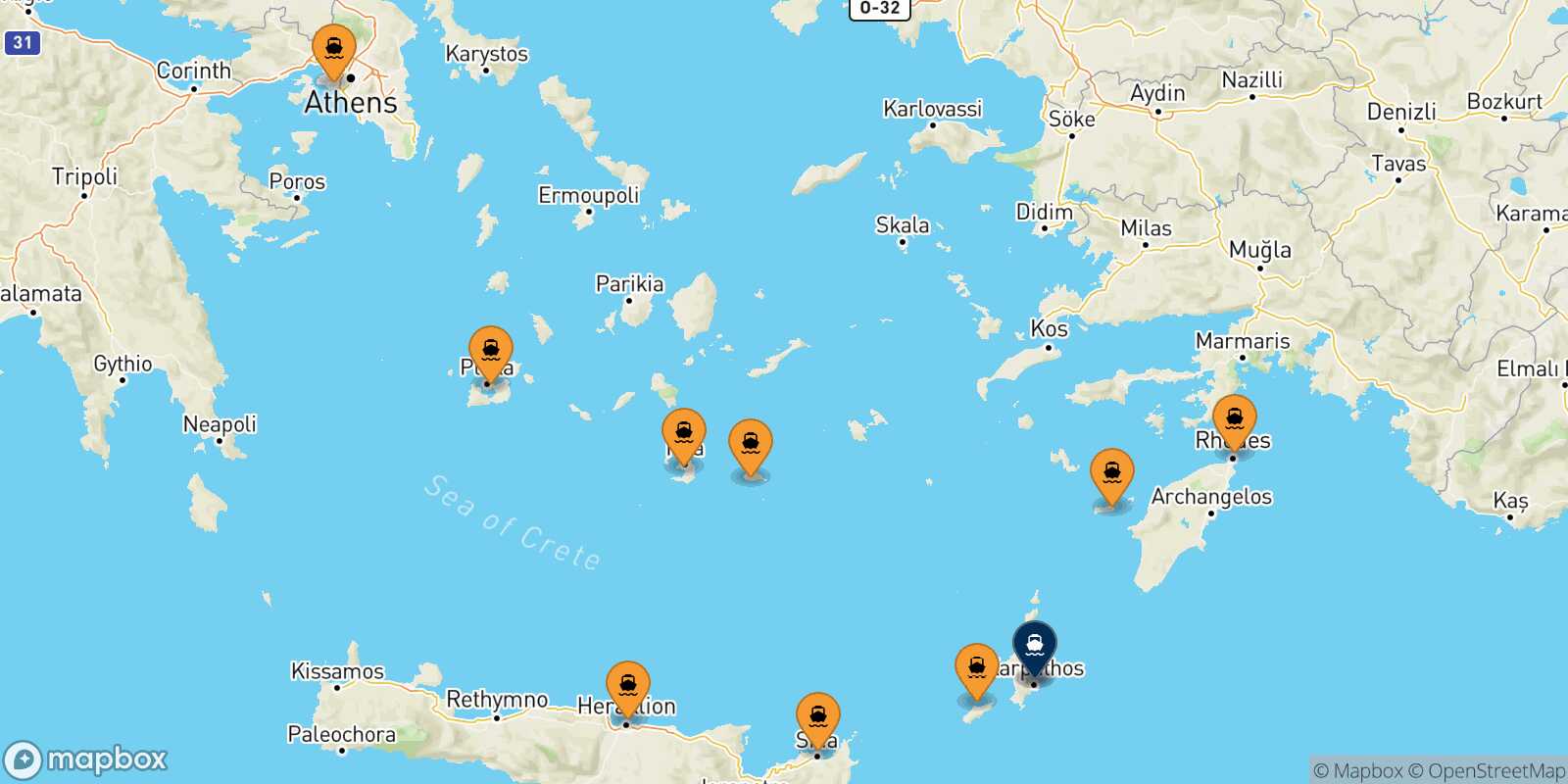 Carte des ports  Diafani (Karpathos)