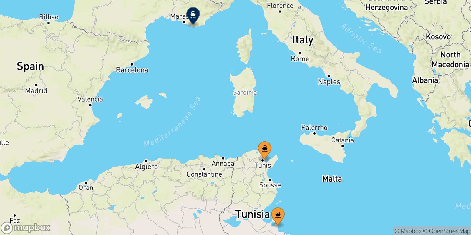 Carte des ports  Toulon