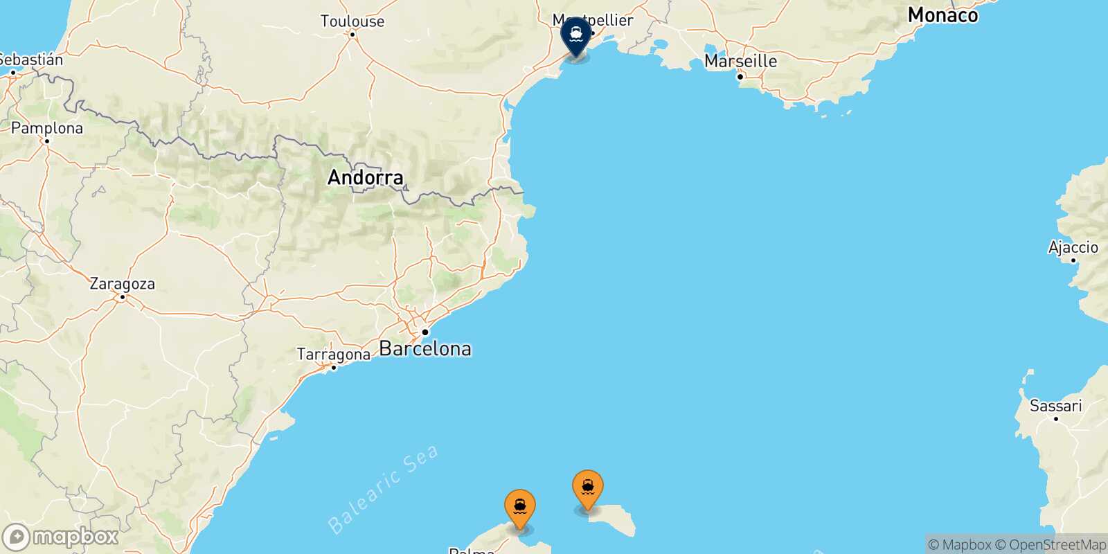 Carte des ports  Sète