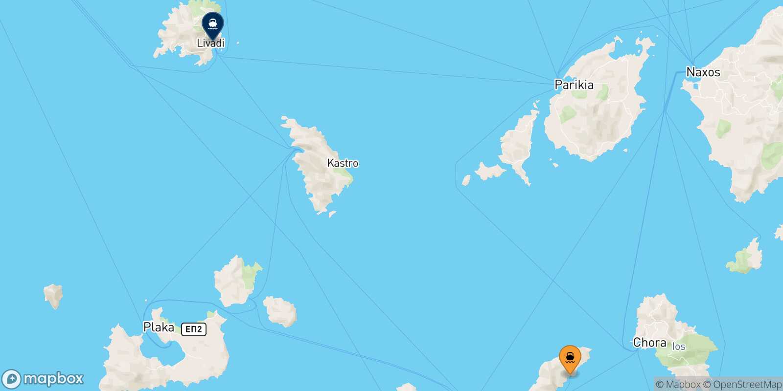 Carte des traverséesSikinos Sérifos