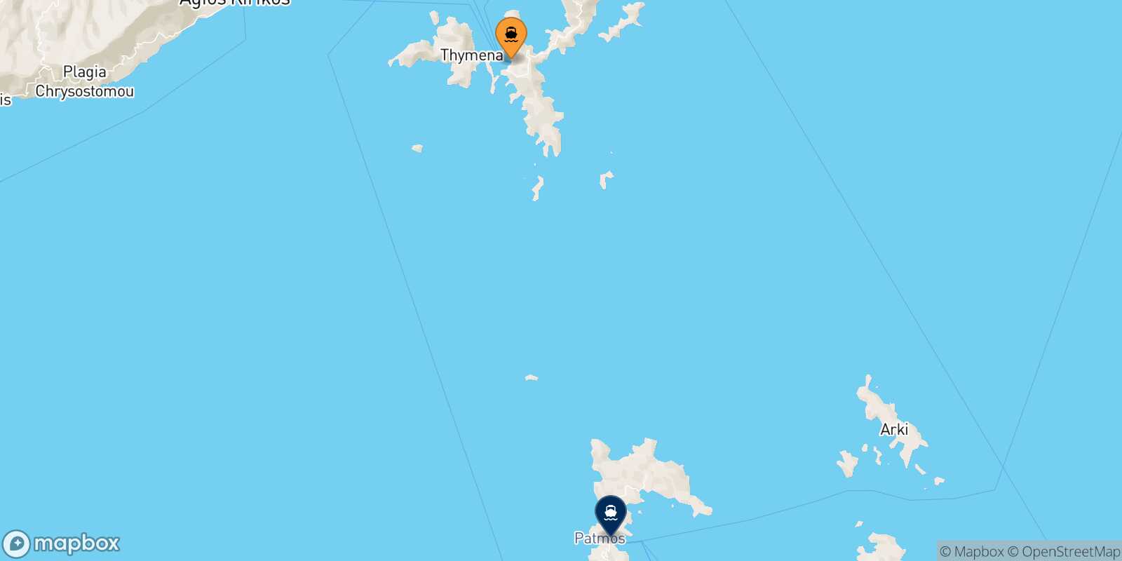Carte des traverséesFourni Patmos