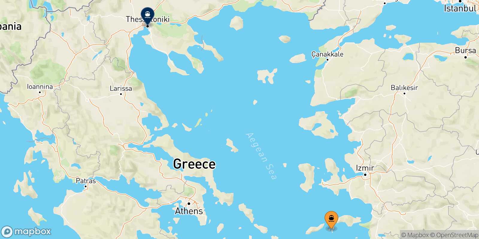 Carte des traverséesFourni Thessalonique