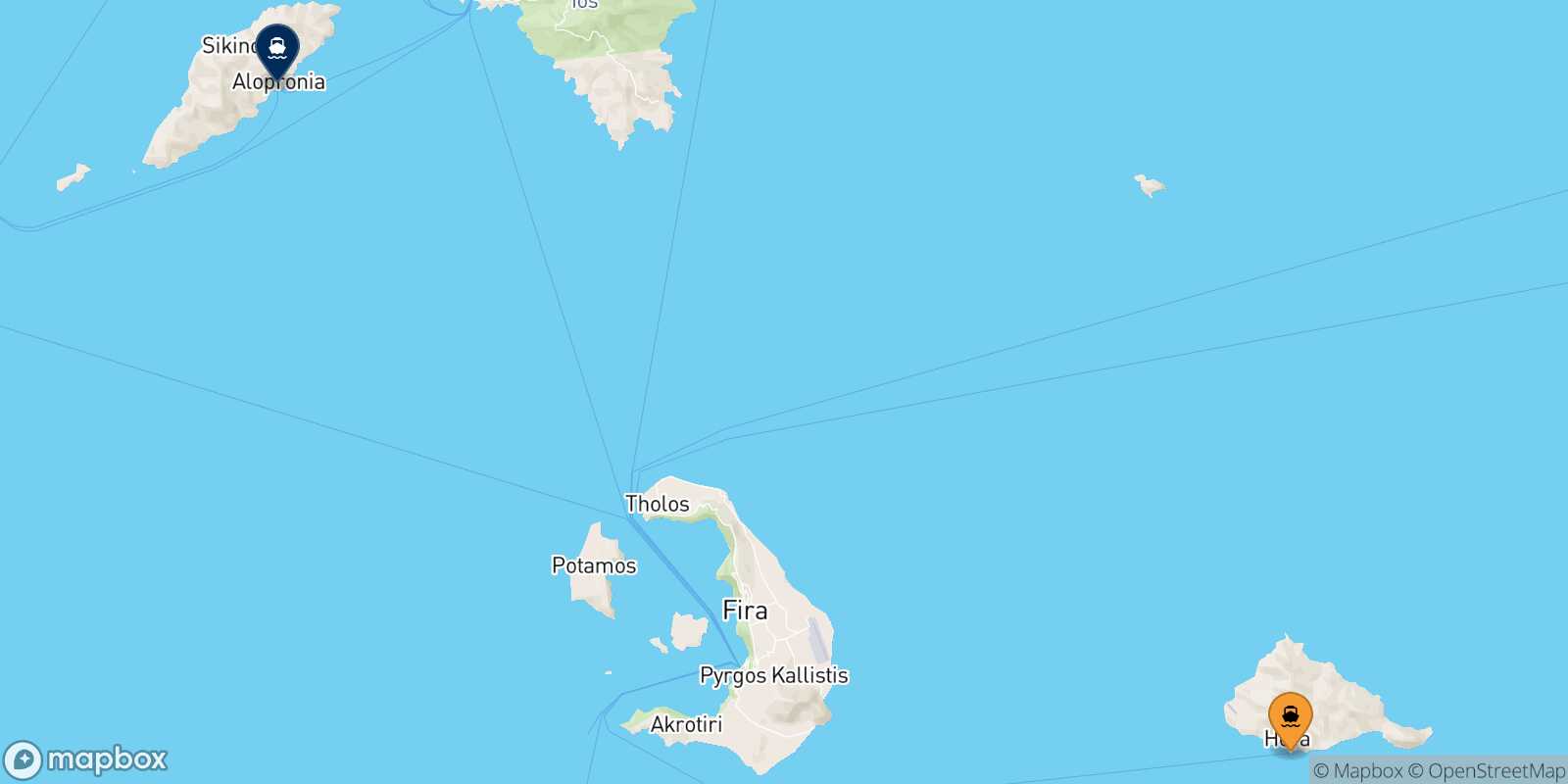 Carte des traverséesAnafi Sikinos