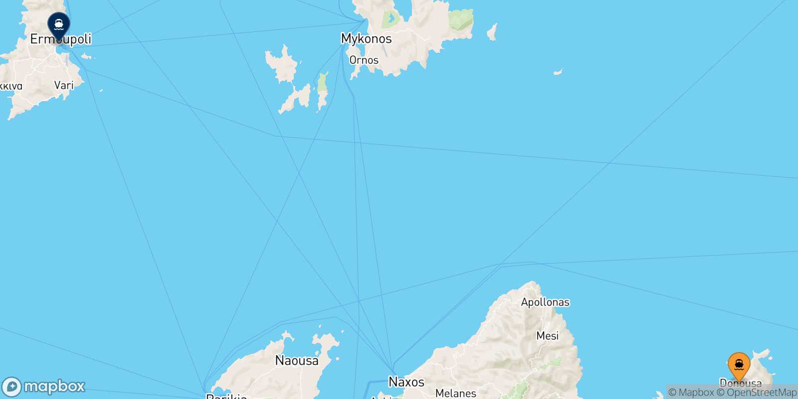 Carte des traverséesDonoussa Syros