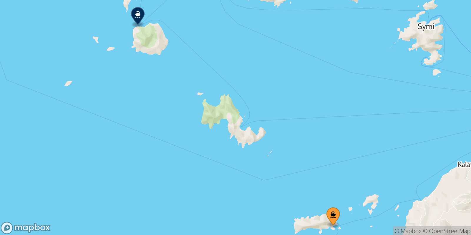 Carte des traverséesChalki Nisyros