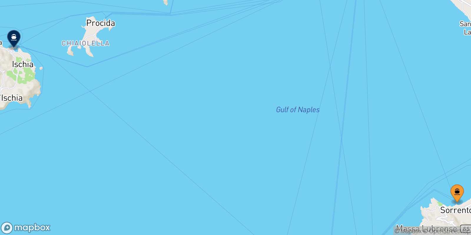 Carte des traverséesSorrente Ischia