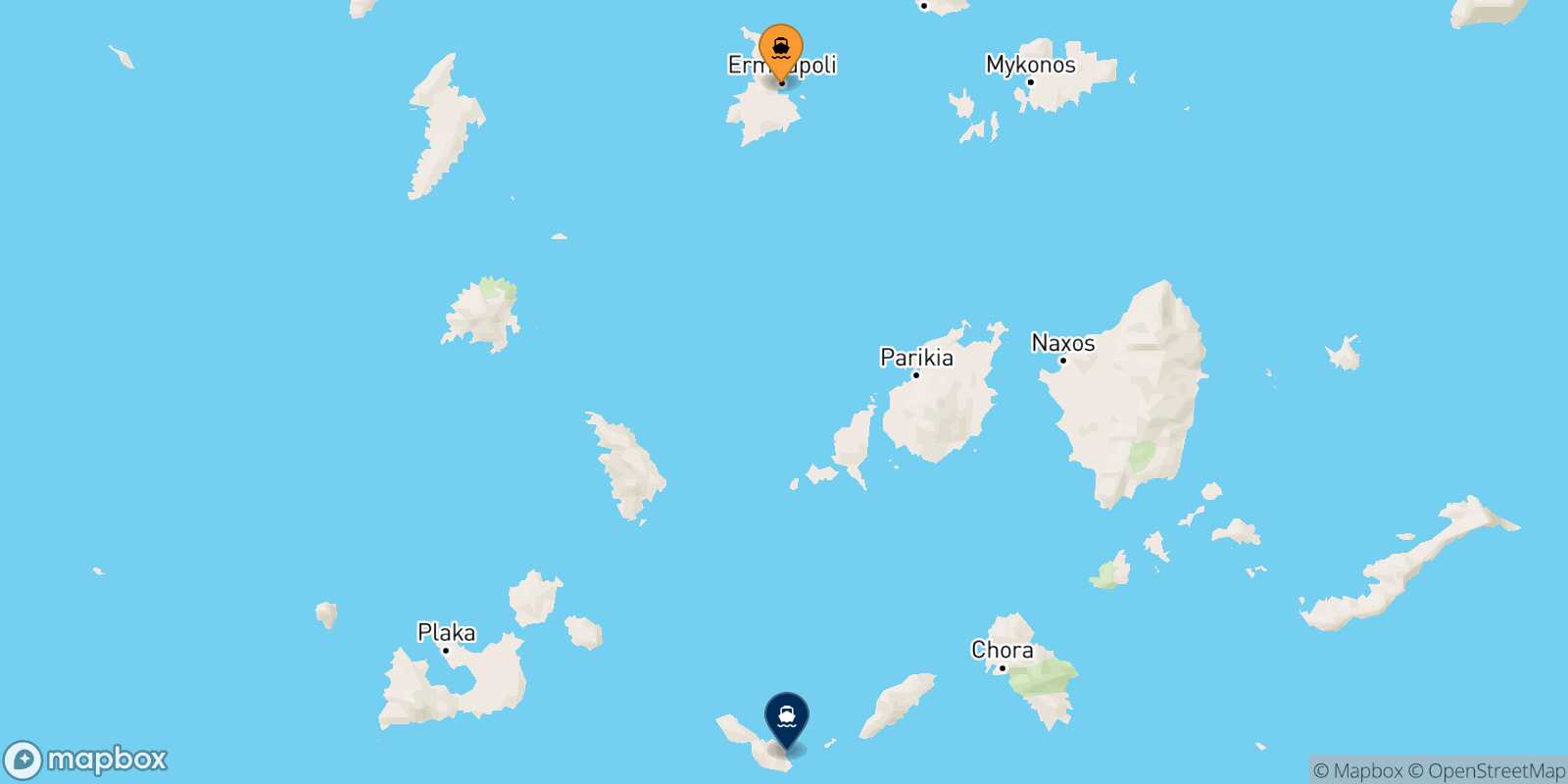Carte des traverséesSyros Folegandros