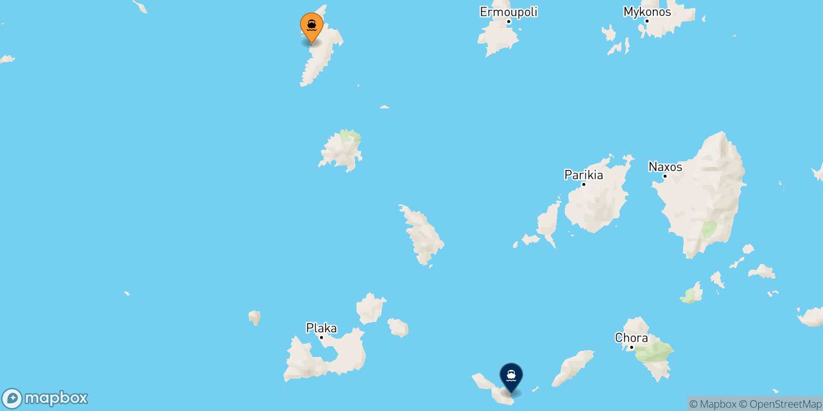 Carte des traverséesKythnos Folegandros