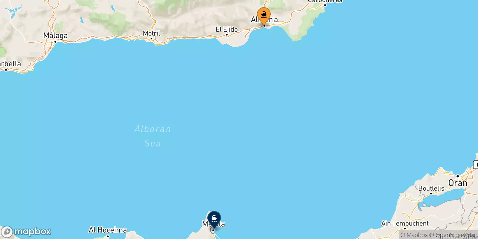 Ferry de Almería pour Melilla