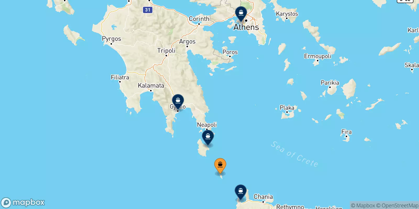 Ferry de Anticythère pour la Grèce