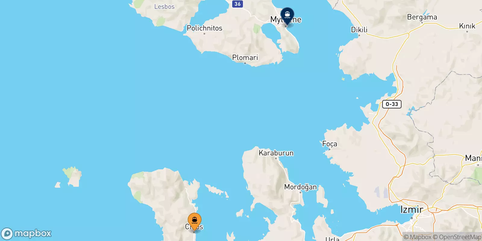 Ferry de Chios pour Mytilène (Lesvos)