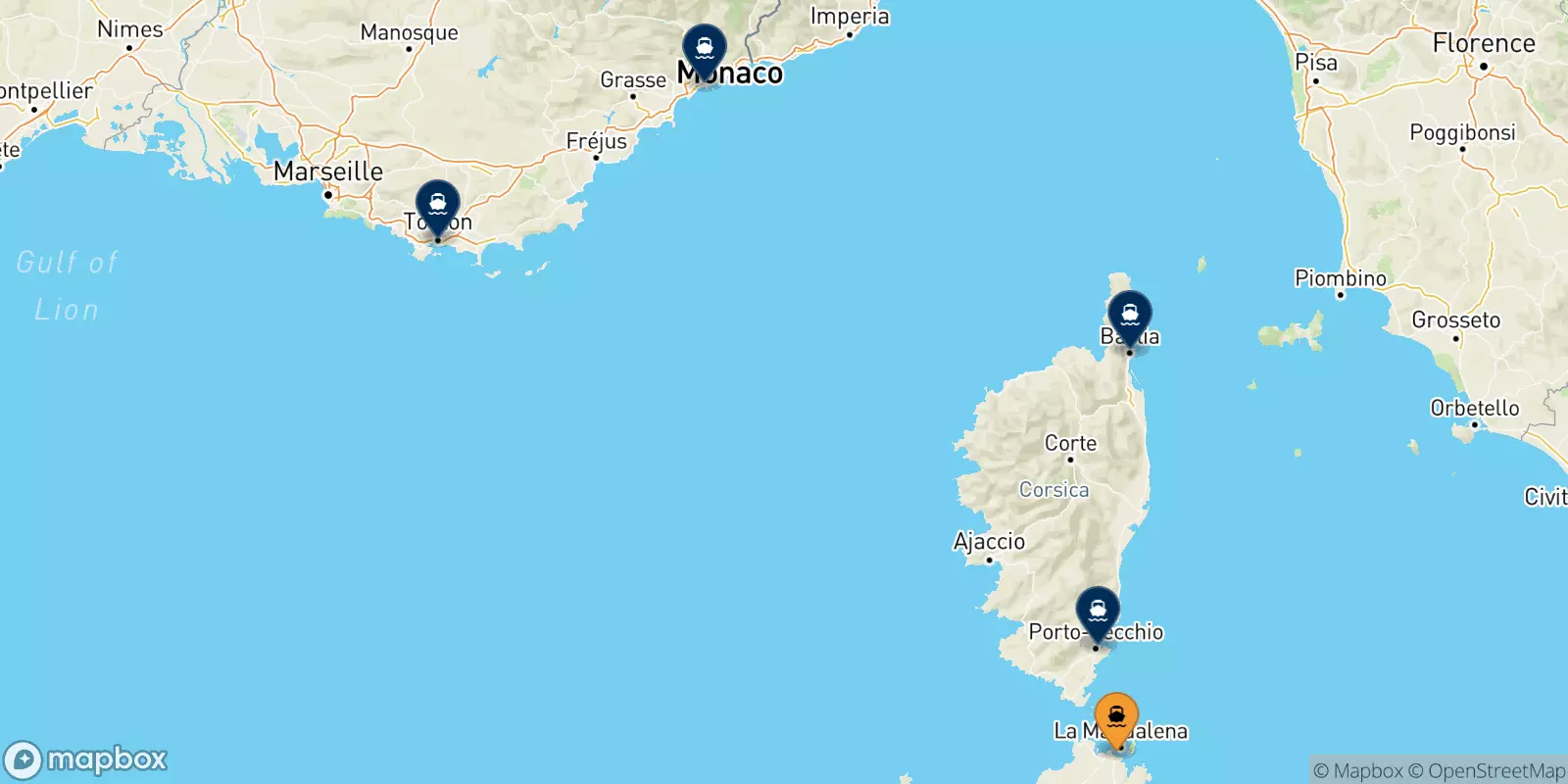 Ferry de Golfo Aranci pour la France