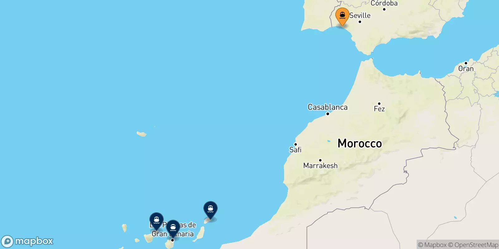 Ferry de Huelva pour l'Espagne