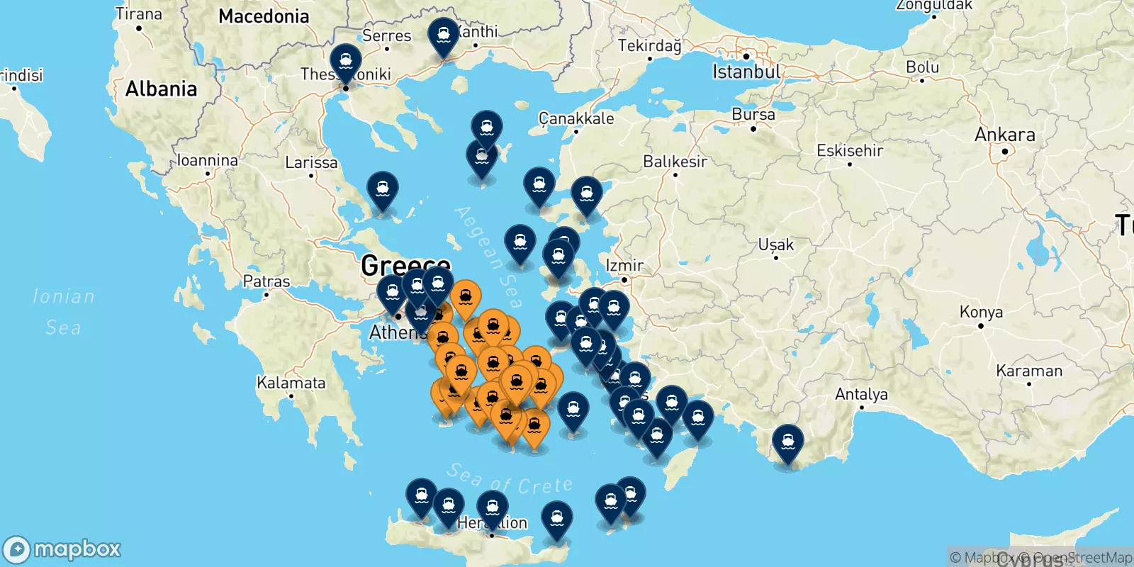 Ferry de Îles Des Cyclades pour la Grèce