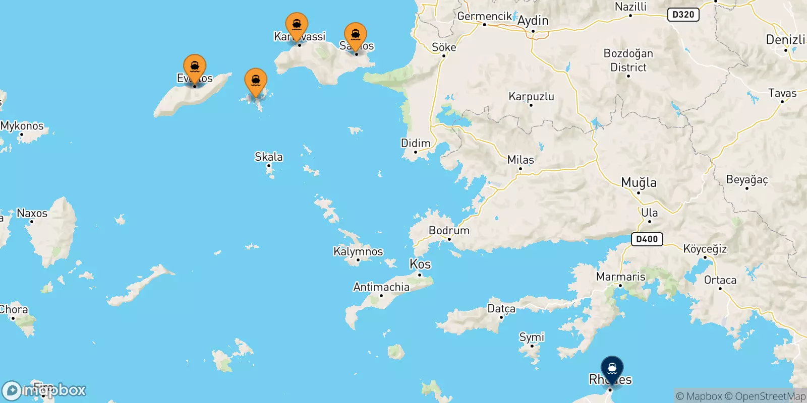 Ferry des Îles Égéennes pour Rhodes