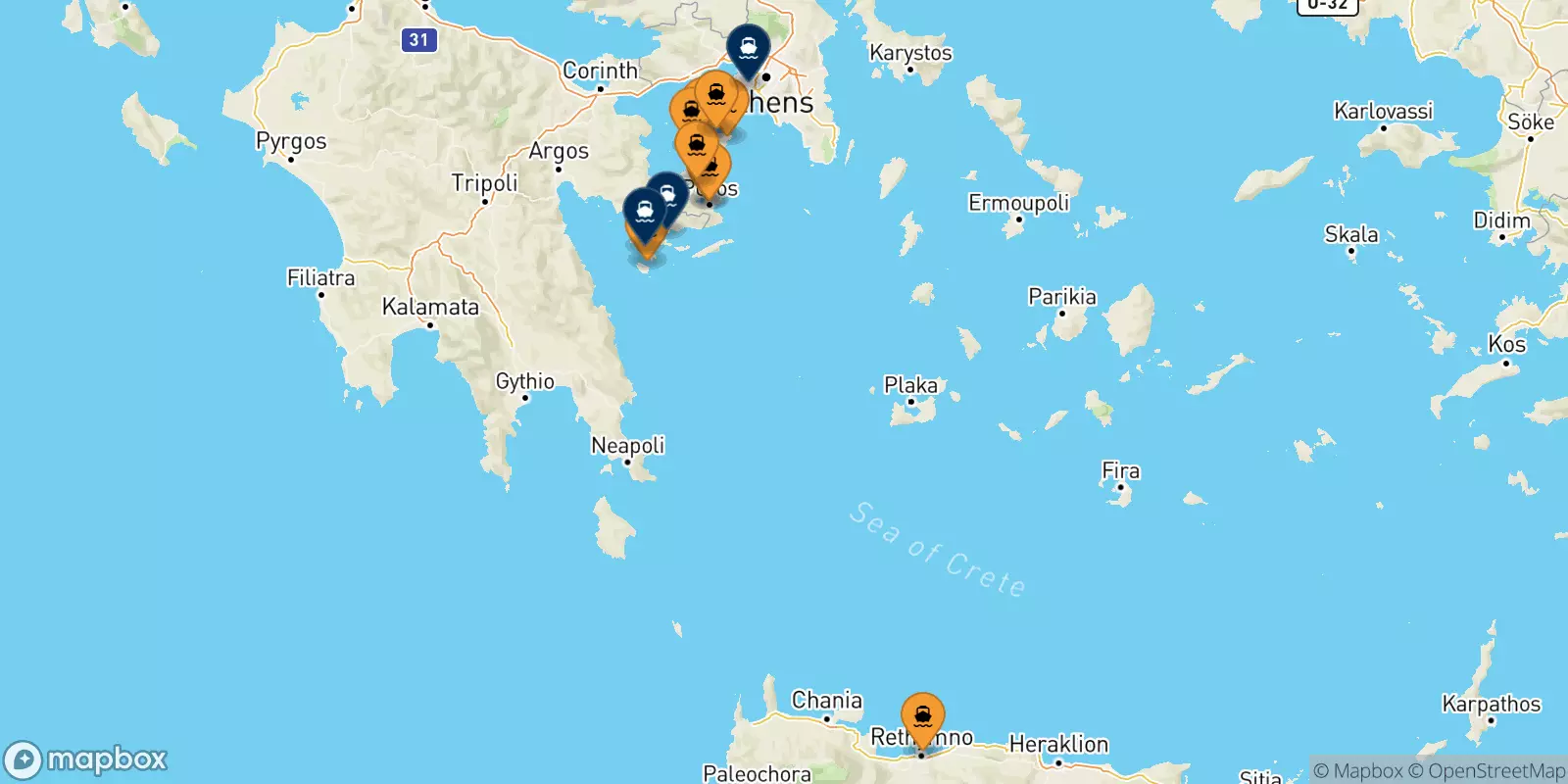 Ferry des Îles Saroniques pour la Grèce