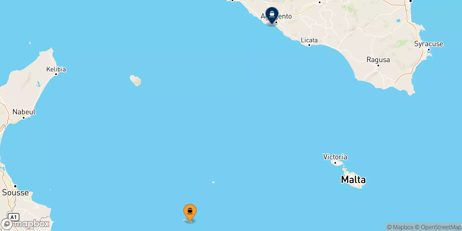 Ferry de Lampedusa pour Porto Empedocle