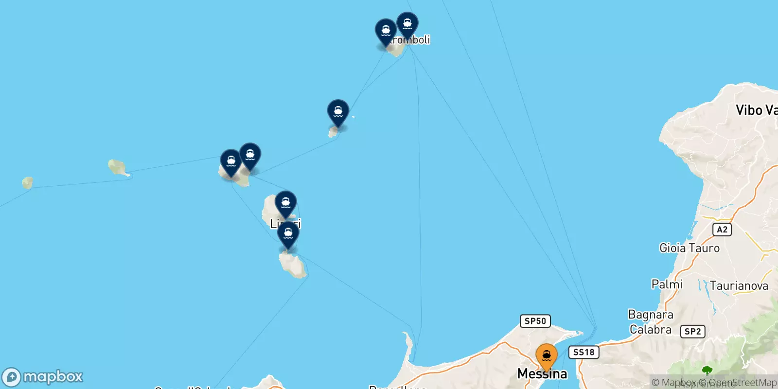 Ferry de Messine pour les Îles Éoliennes