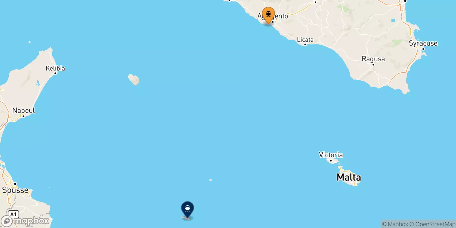 Ferry de Porto Empedocle pour Lampedusa