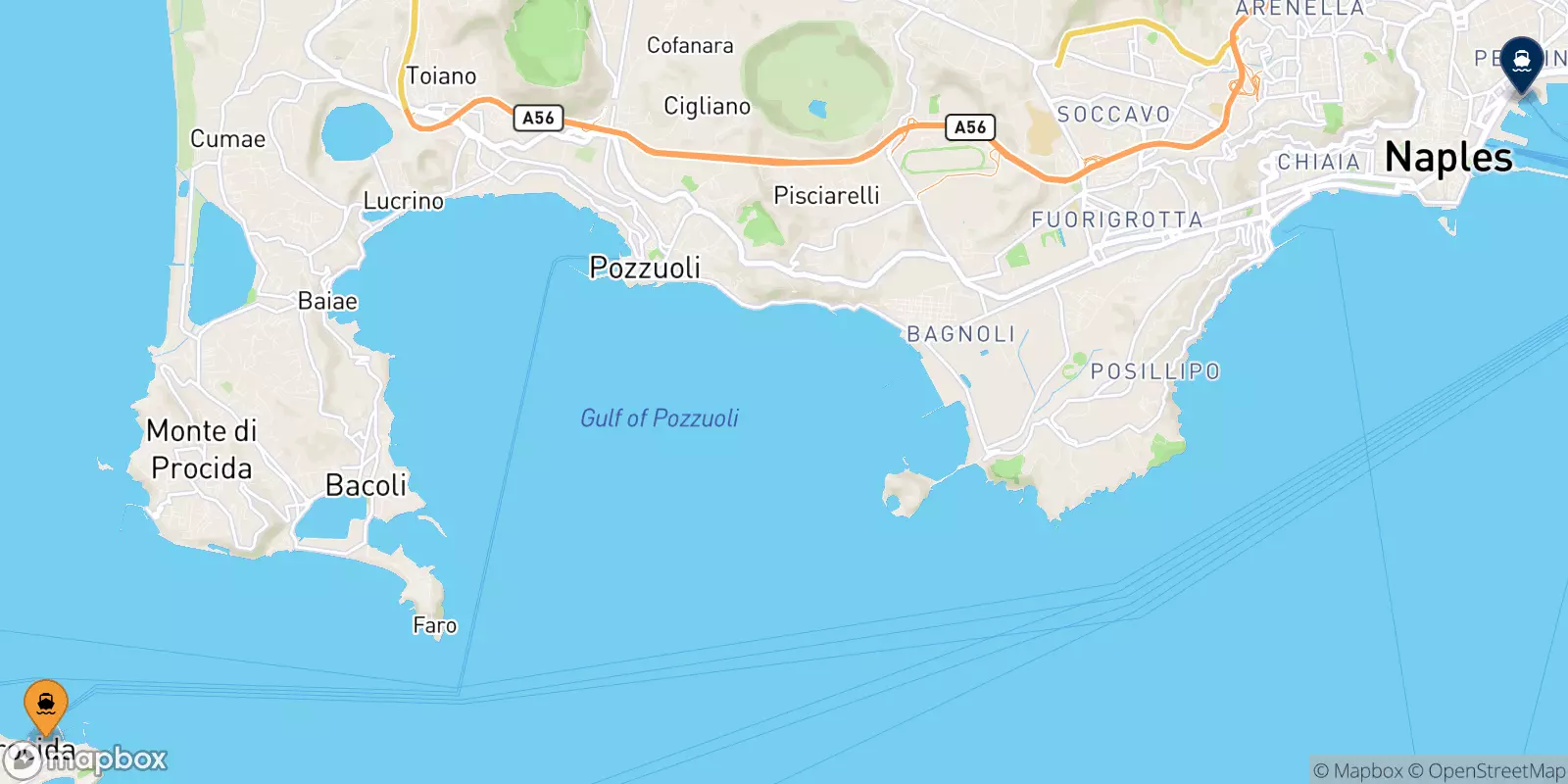 Ferry de Procida pour Naples Beverello