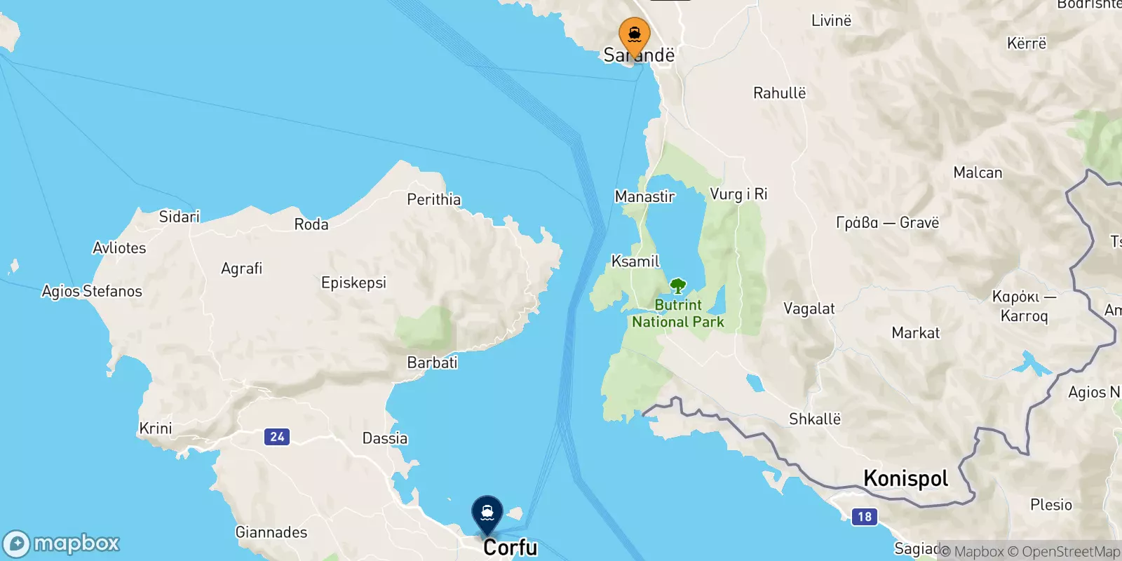 Ferry de Saranda pour la Grèce