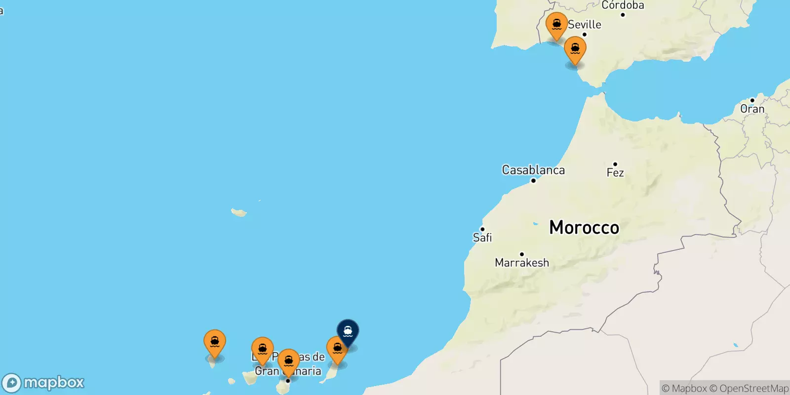 Ferry de l'Espagne pour Arrecife (Lanzarote)