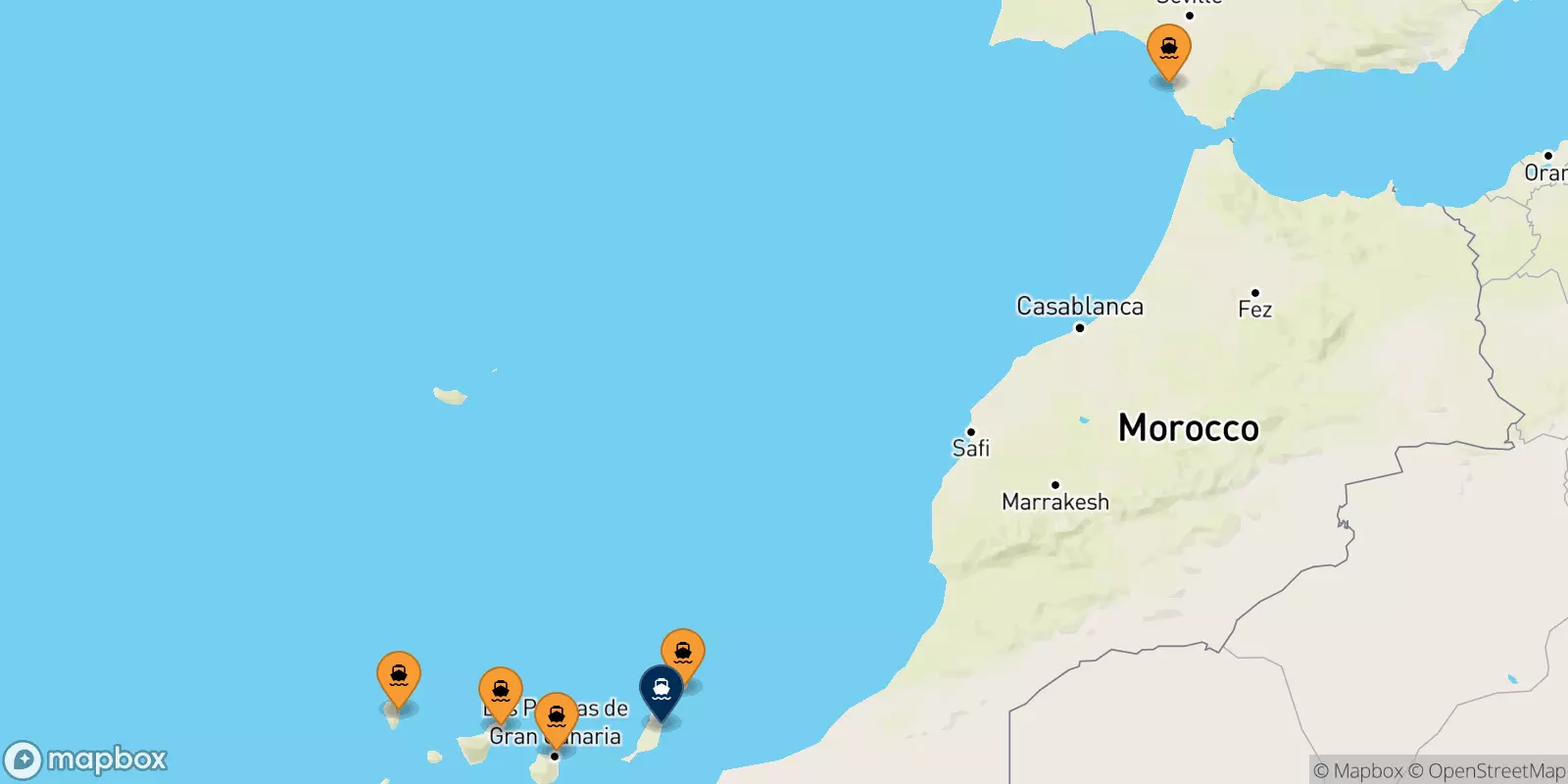 Ferry de l'Espagne pour Puerto Del Rosario (Fuerteventura)