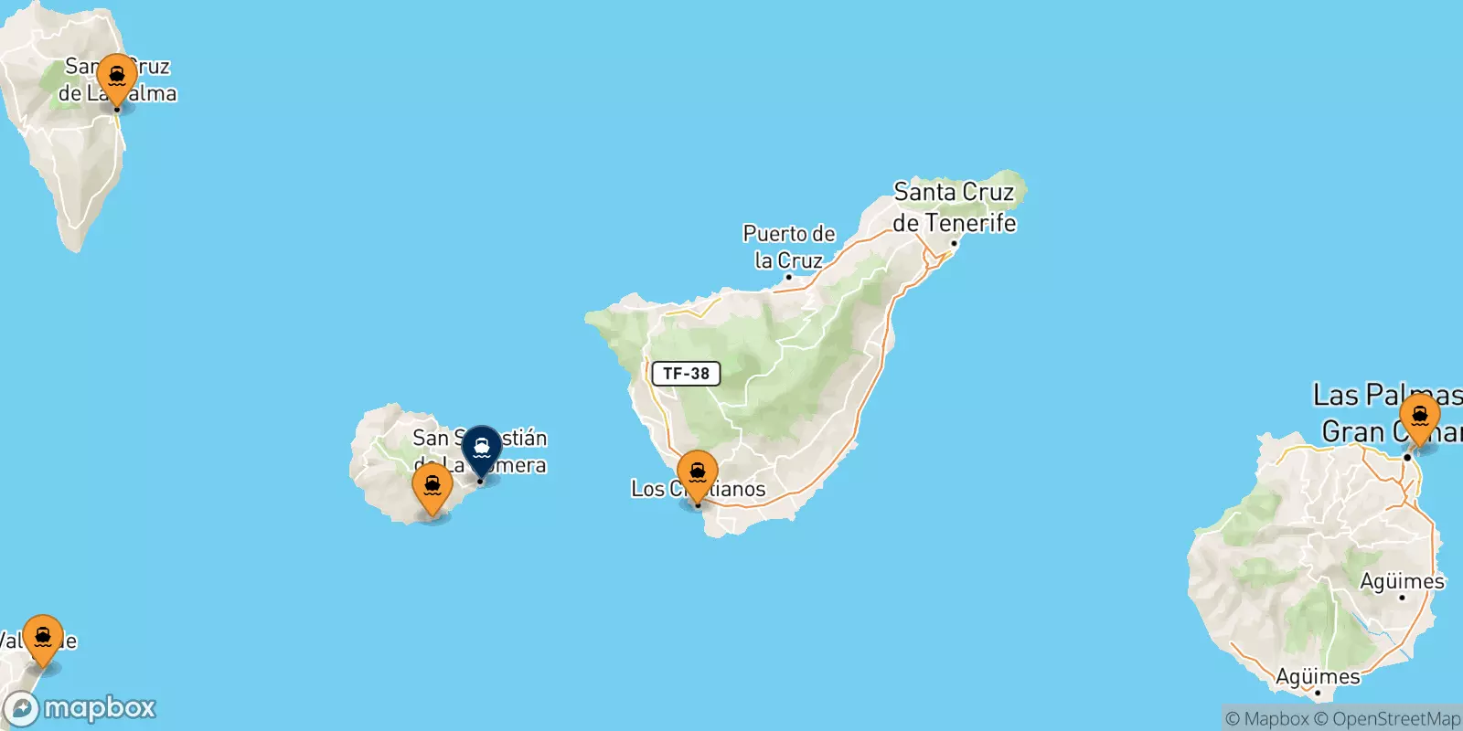 Ferry de l'Espagne pour San Sebastián De La Gomera