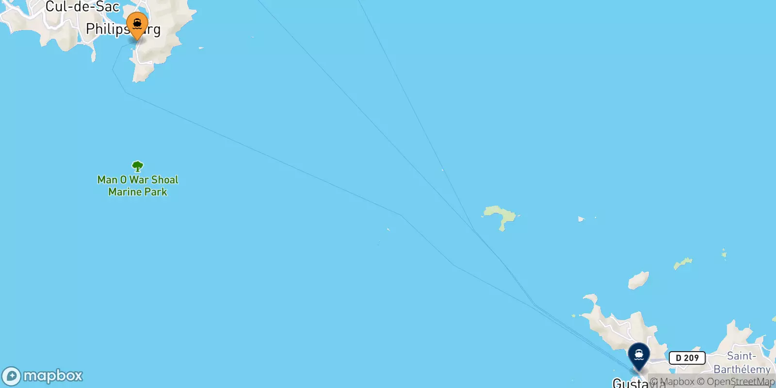 Ferry de Antilles Néerlandaises pour la France