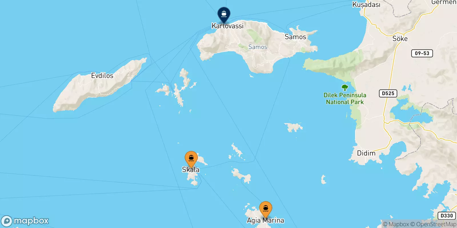 Ferry de Îles Du Dodécanèse pour Karlovassi (Samos)