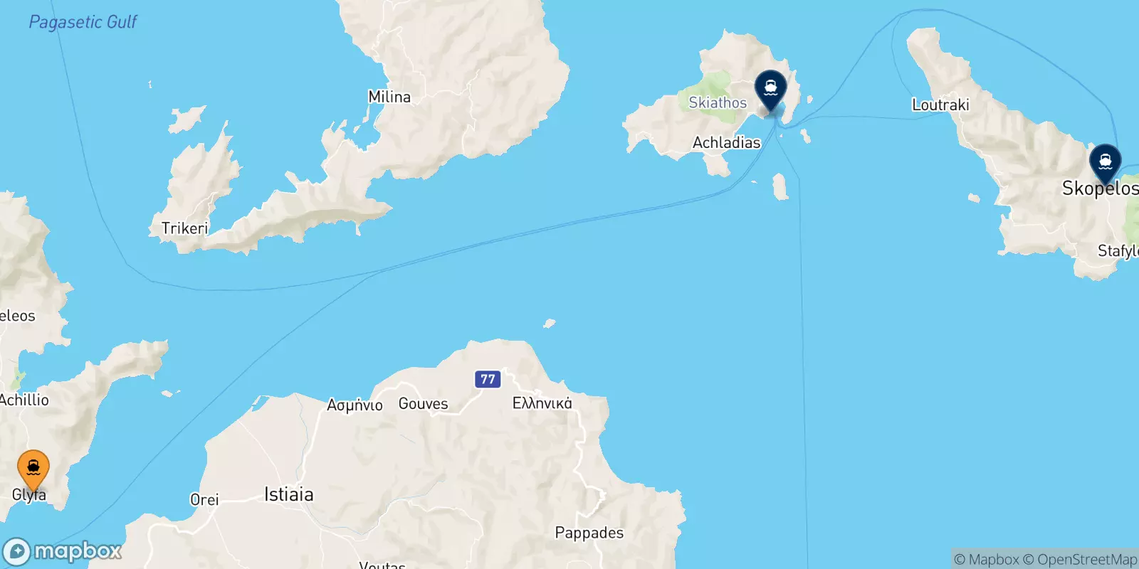 Ferry de Glyfa pour les Îles Sporades