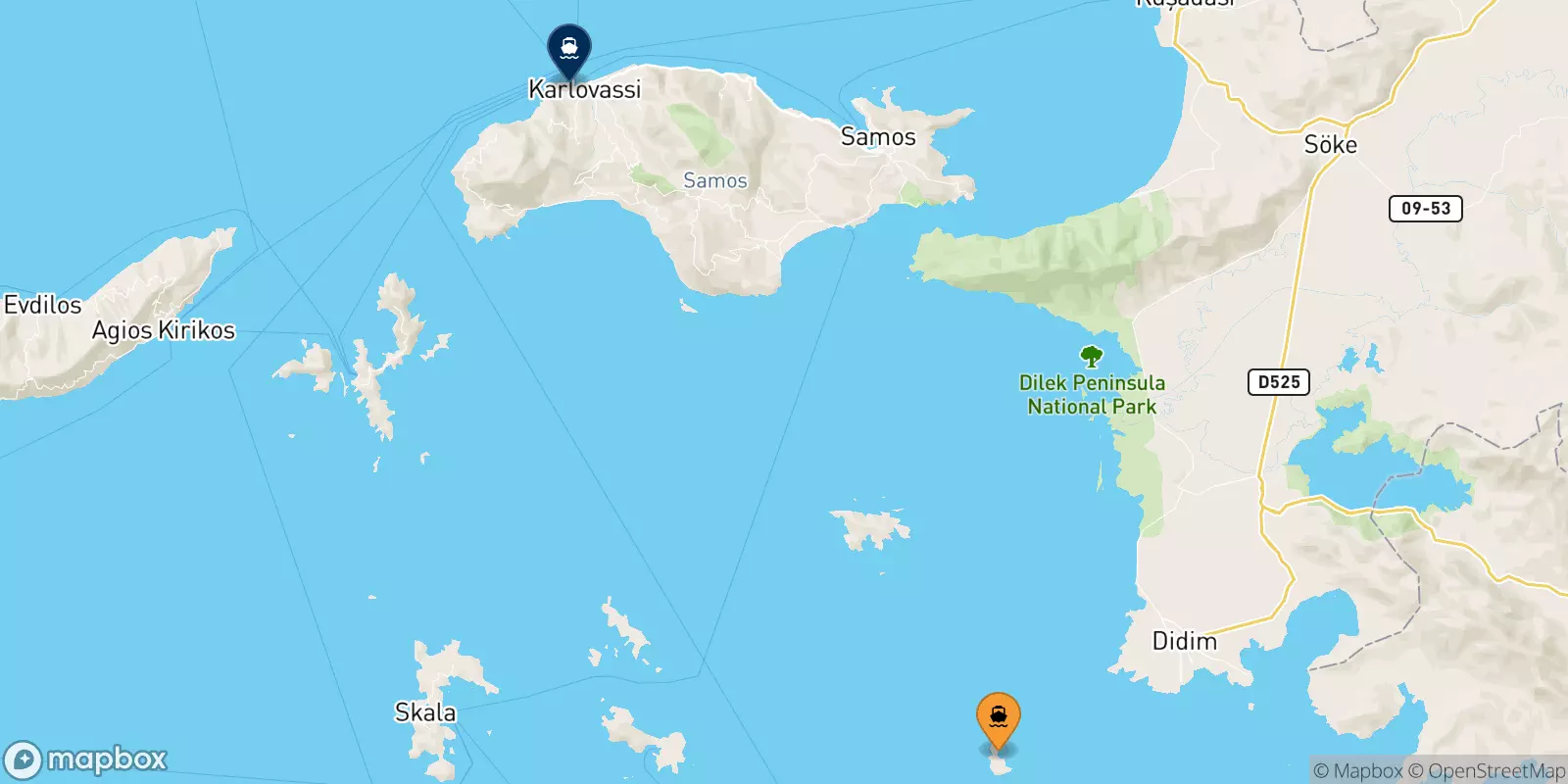 Ferry de Farmakonisi pour Pythagorio (Samos)