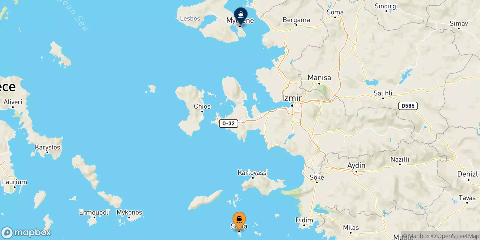 Ferry de Patmos pour Mytilène (Lesvos)