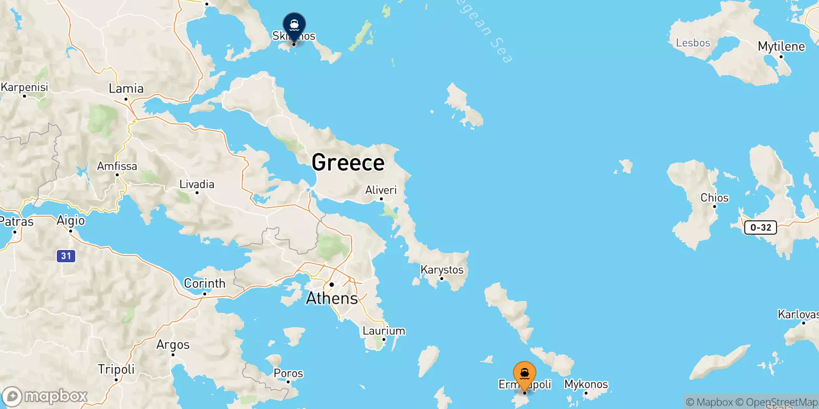 Ferry de Syros pour les Îles Sporades