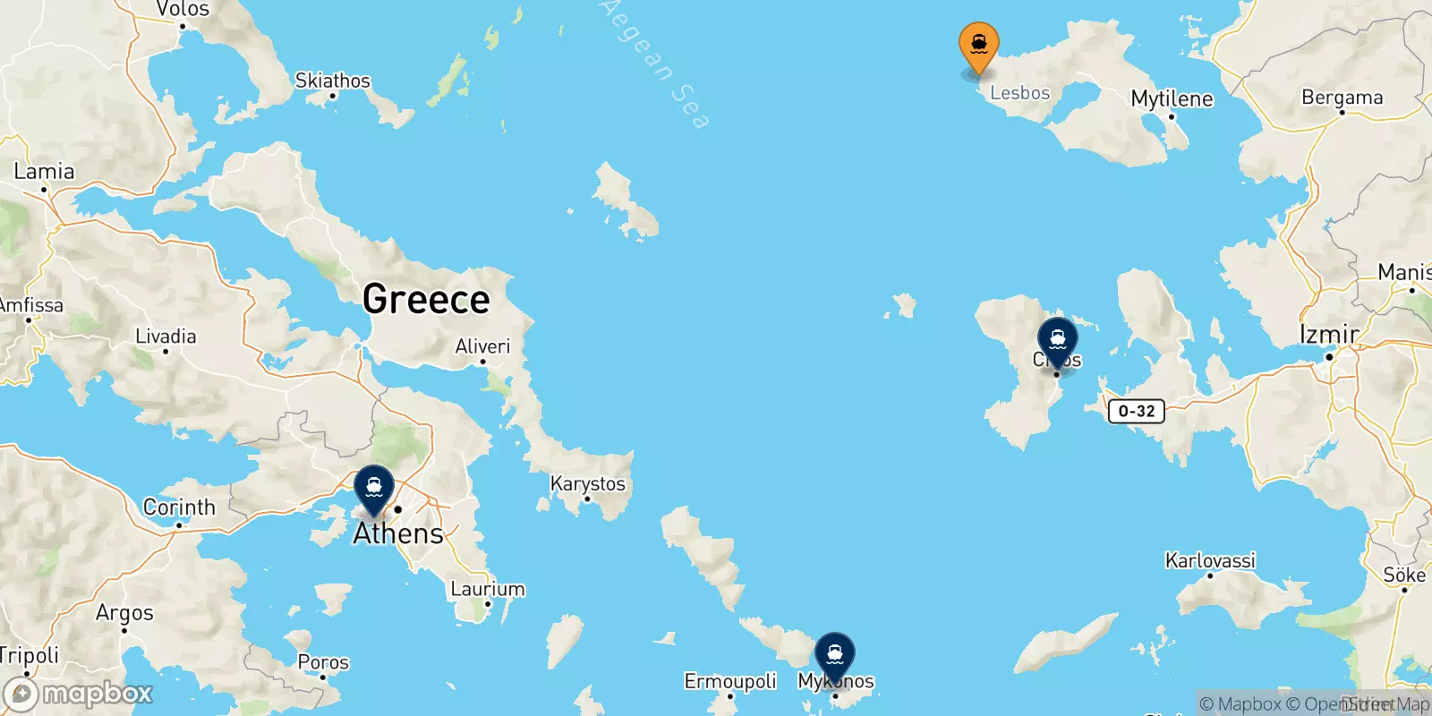 Ferry de Sigri (Lesvos) pour la Grèce