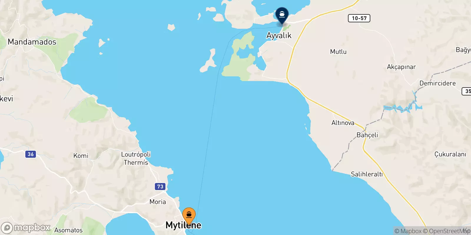 Ferry de Mytilène (Lesvos) pour la Turquie