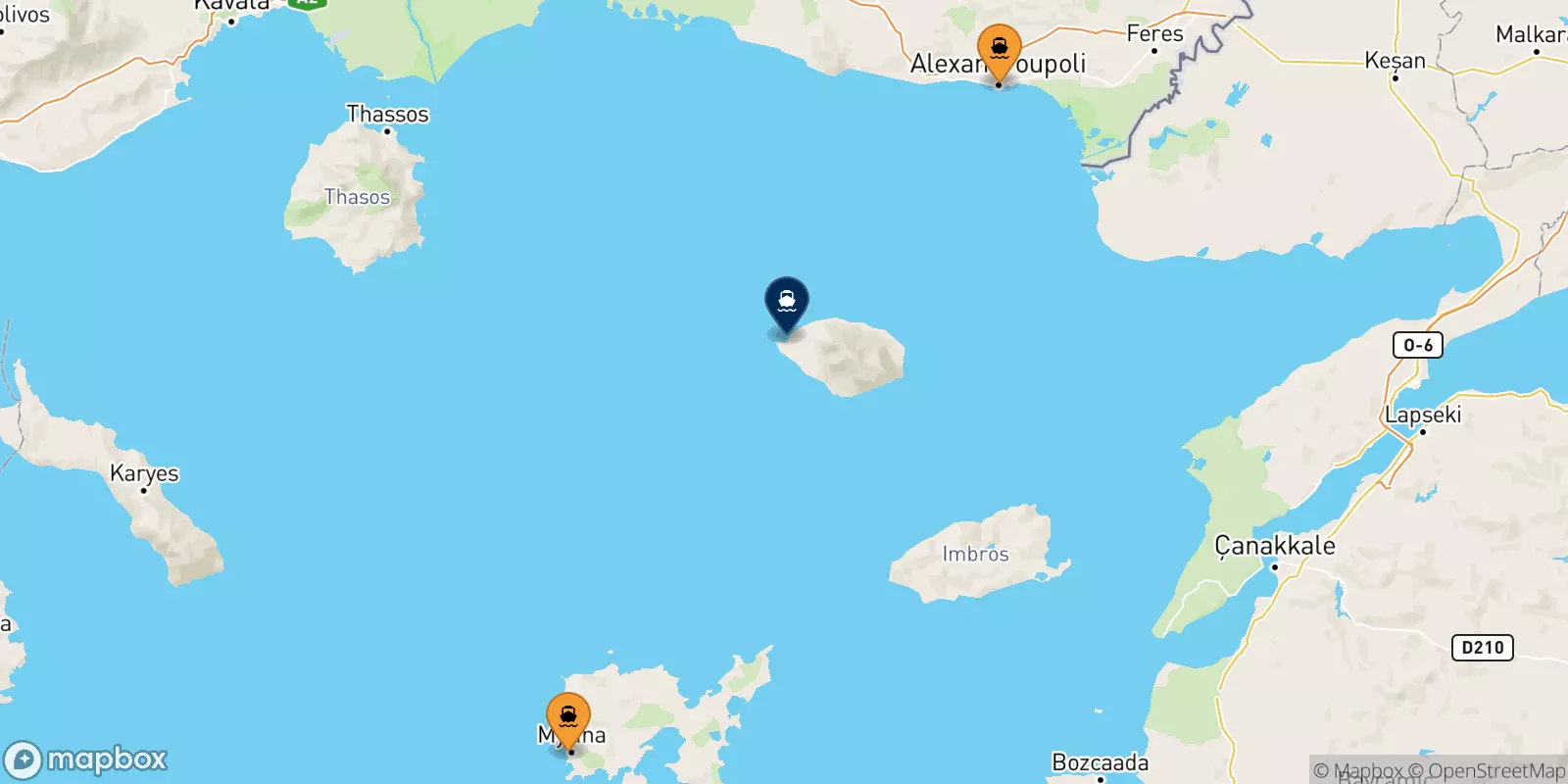 Ferry de la Grèce pour Samotharce