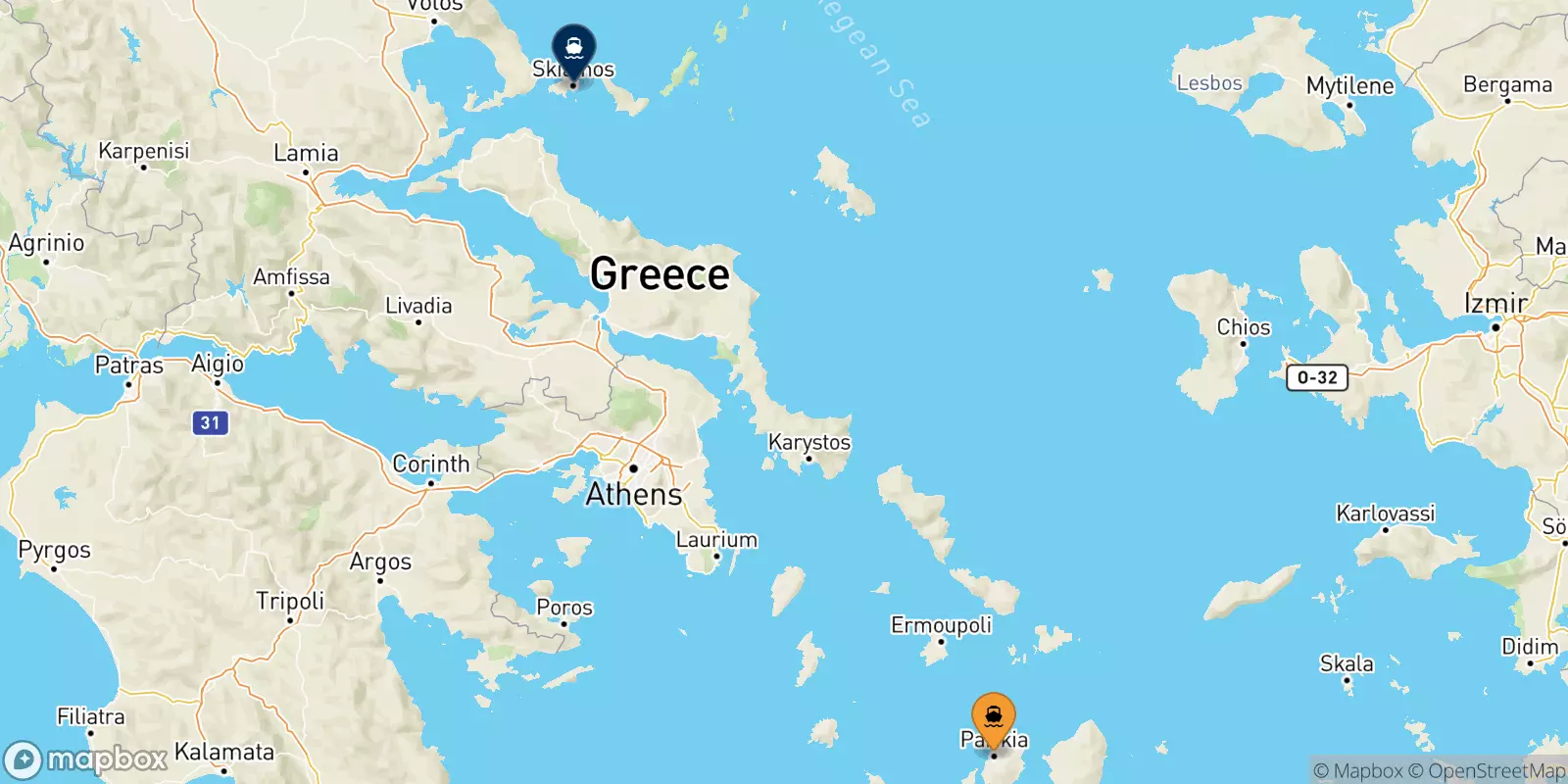 Ferry de Paros pour les Îles Sporades