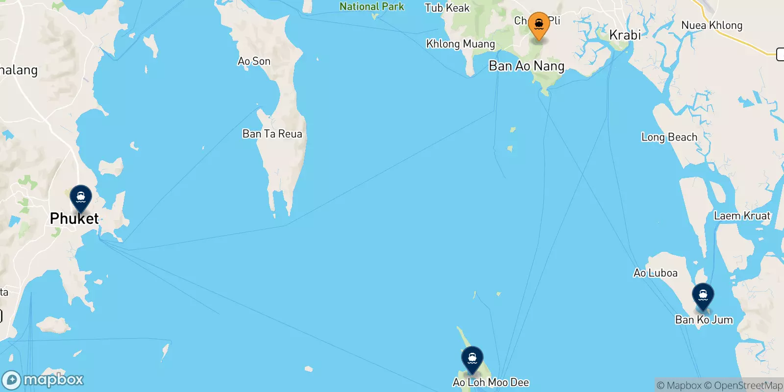 Ferry de Ao Nang (Nopparat Thara Pier) per il Thaïlande