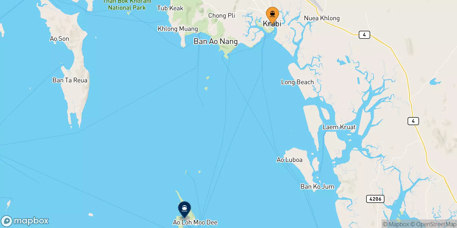 Ferry de Krabi (Kong Ka Pier) per il Îles Phi Phi