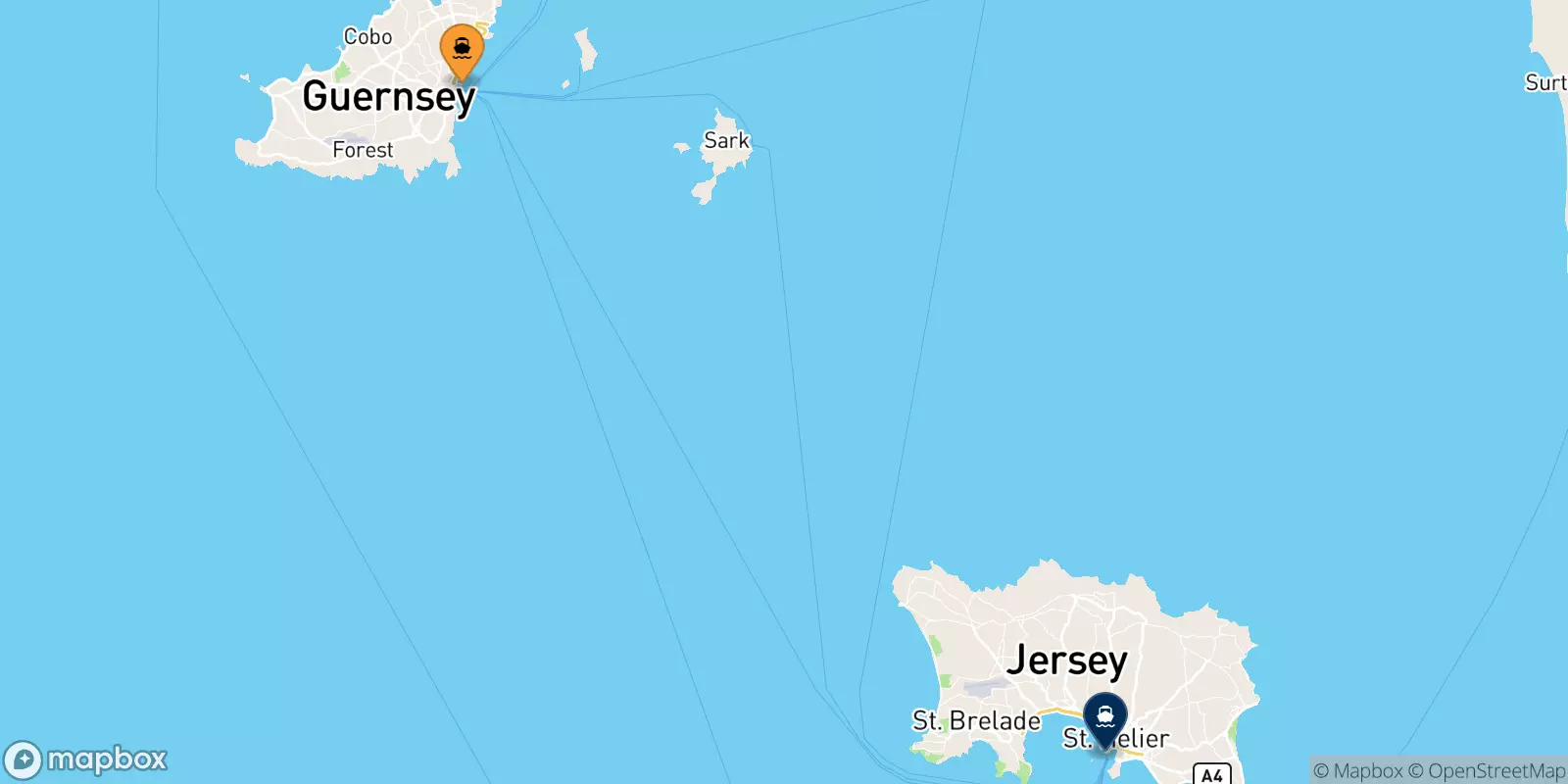 Ferry de Guernesey pour (St Helier) Jersey
